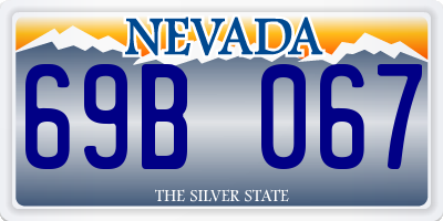 NV license plate 69B067