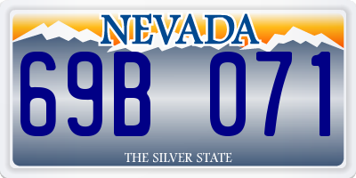 NV license plate 69B071