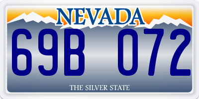 NV license plate 69B072