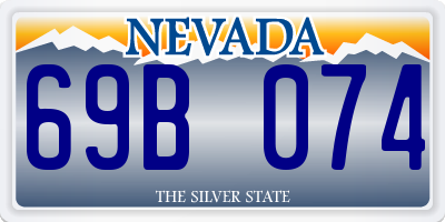 NV license plate 69B074