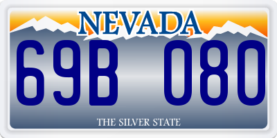 NV license plate 69B080