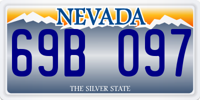 NV license plate 69B097