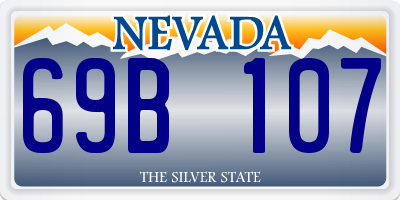 NV license plate 69B107