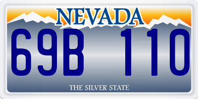 NV license plate 69B110