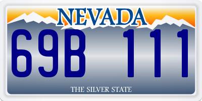 NV license plate 69B111