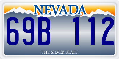 NV license plate 69B112