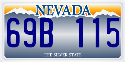 NV license plate 69B115