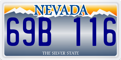 NV license plate 69B116
