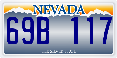 NV license plate 69B117