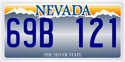 NV license plate 69B121