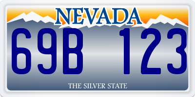 NV license plate 69B123