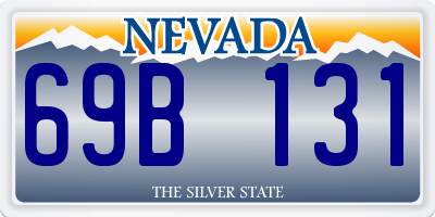 NV license plate 69B131