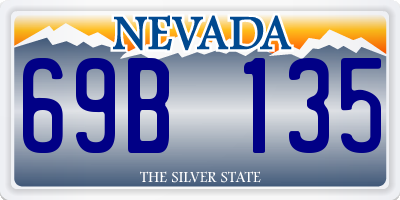 NV license plate 69B135