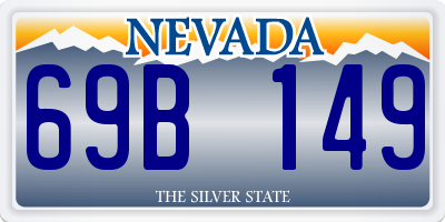 NV license plate 69B149