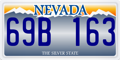 NV license plate 69B163