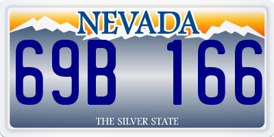 NV license plate 69B166