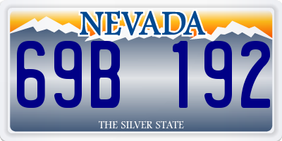 NV license plate 69B192