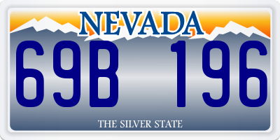 NV license plate 69B196