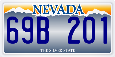 NV license plate 69B201