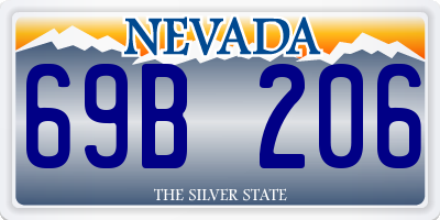 NV license plate 69B206