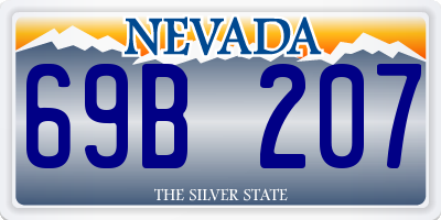 NV license plate 69B207
