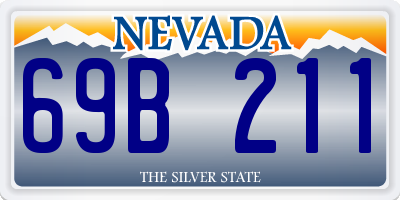 NV license plate 69B211