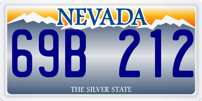 NV license plate 69B212