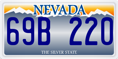 NV license plate 69B220