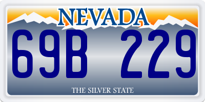 NV license plate 69B229