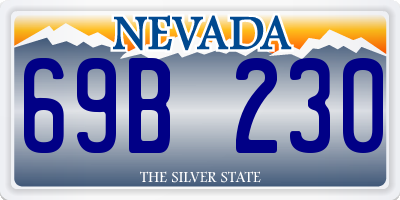 NV license plate 69B230