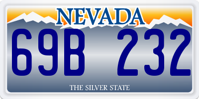 NV license plate 69B232