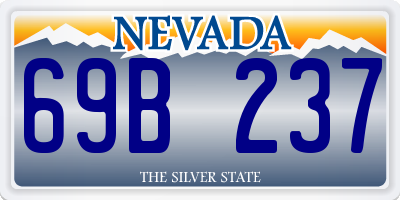 NV license plate 69B237
