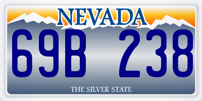 NV license plate 69B238