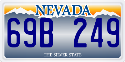 NV license plate 69B249