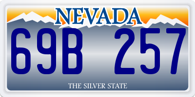 NV license plate 69B257