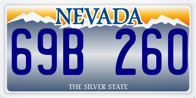 NV license plate 69B260