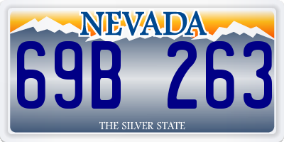 NV license plate 69B263