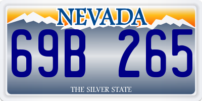 NV license plate 69B265