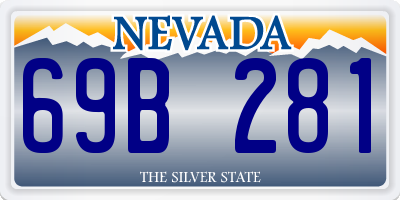NV license plate 69B281