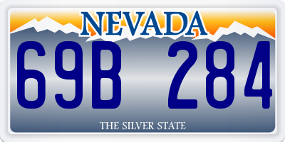 NV license plate 69B284