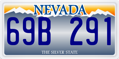 NV license plate 69B291