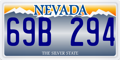 NV license plate 69B294