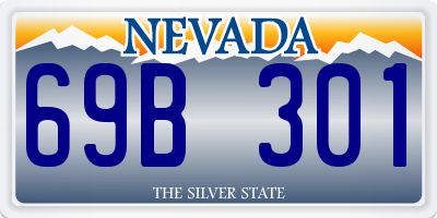 NV license plate 69B301
