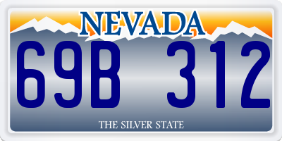 NV license plate 69B312