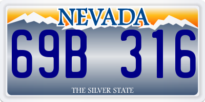 NV license plate 69B316
