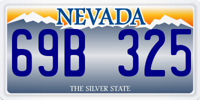 NV license plate 69B325