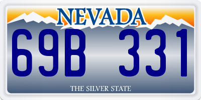 NV license plate 69B331