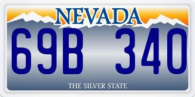 NV license plate 69B340