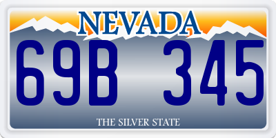 NV license plate 69B345