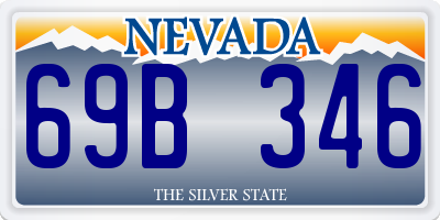 NV license plate 69B346